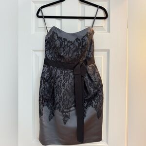 Elegant Black Lace Strapless Dress